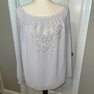 White House Black Market Top Large Grey